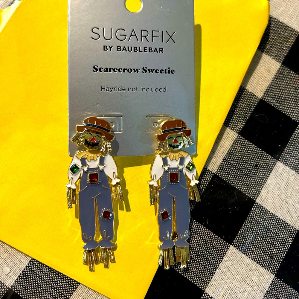 Baublebar Scarecrow gold tone movable earrings Fall is coming 🍂🍁